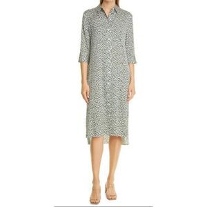 NWOT Nordstrom Signature UTILITY STRETCH SILK Vented High Low Hem SHIRTDRESS 16